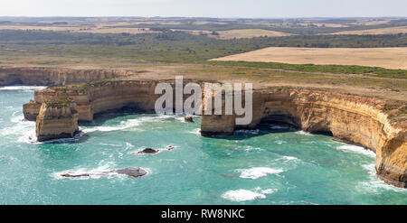 Zwölf Apostel, Great Ocean Road, Victoria, Australien, Luftaufnahme Stockfoto