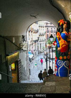 In Madrid - Spanien - Im Februar 2010 - Handwerker Shop an der Plaza Mayor Stockfoto