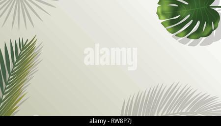 Realistische green palm leaf Niederlassungen auf weißem Hintergrund. Stock Vektor
