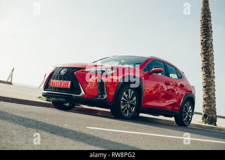 BARCELONA, Februar 2018 - Neue Lexus UX Kompakte hybrid Crossover für redaktionelle Zwecke angezeigt wird Stockfoto