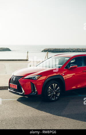 BARCELONA, Februar 2018 - Neue Lexus UX Kompakte hybrid Crossover für redaktionelle Zwecke angezeigt wird Stockfoto