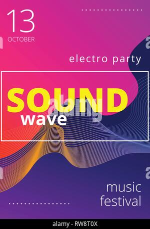 Elektronische Musik Poster. Moderne club party Flyer. Abstrakte Gradienten Musik Hintergrund. Music fest Abdeckung Stock Vektor