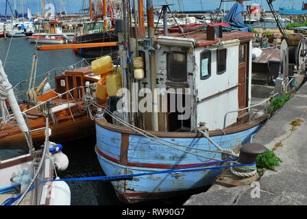 Fischtrawler im Hafen von Ballen, Insel Samsö, Jütland, Dänemark, Skandinavien, Europa Stockfoto