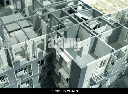 Homebuilding und Renovieren. Stadtplanung. Struktureller Aufbau. Stockfoto