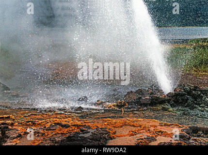 Lake Bogoria im Rift Valley Kenia. Hot Springs sind ständig Ausbrechenden in einer Ecke des Sees. Stockfoto