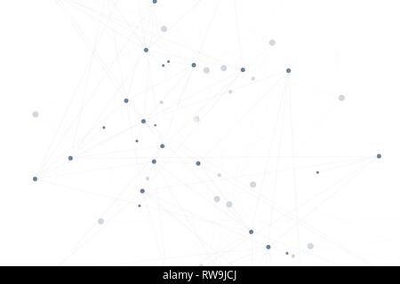 Abstrakte polygonalen Hintergrund mit Linien und Punkten. Minimalistische geometrische Muster. Molekülstruktur und Kommunikation. Grafik Plexus Stock Vektor