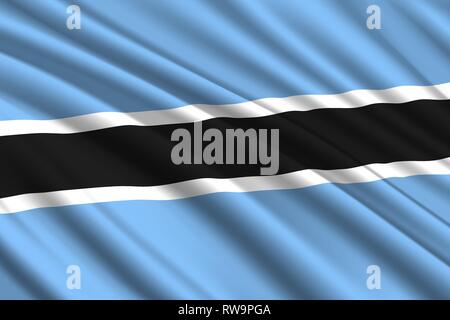 Wehende Flagge von Botswana. Vector Illustration Stock Vektor