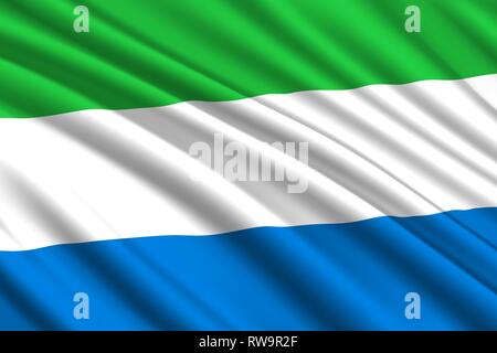 Wehende Flagge von Sierra Leone. Vector Illustration Stock Vektor