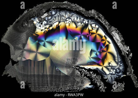 Anatomie der künstlichen Intelligenz. Dies ist Ascorbinsäure, bekannt als Vitamin C, in kristallisierter Form fotografiert bekannt. Stockfoto