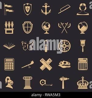 Antike Ikonen Satz, einfachen Stil Stock Vektor