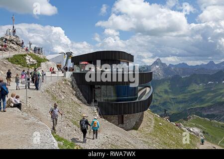 Nebelhornbahn sind nach Bergstation, Nebelhorn, Oberstdorf, Allgäu, Bayern, Deutschland Stockfoto