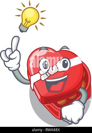 Haben Sie eine Idee Schokolade Herzen Feld oben cartoon Kühlschrank Stock Vektor