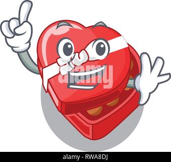 Finger Schokolade Herzen Feld oben cartoon Kühlschrank Stock Vektor