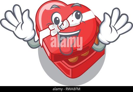 Crazy Schokolade Herzen Feld oben cartoon Kühlschrank Stock Vektor