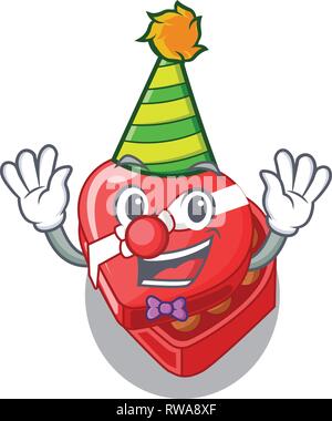 Clown Schokolade Herzen Feld oben cartoon Kühlschrank Stock Vektor