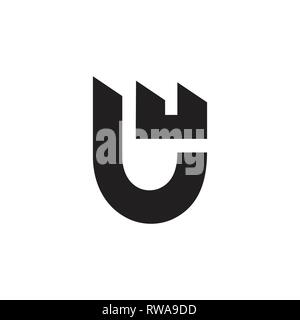 Buchstabe u einfache Emblem logo Vektor Stock Vektor