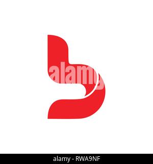 Buchstabe b Kurven 3d einfaches Logo Vektor Stock Vektor