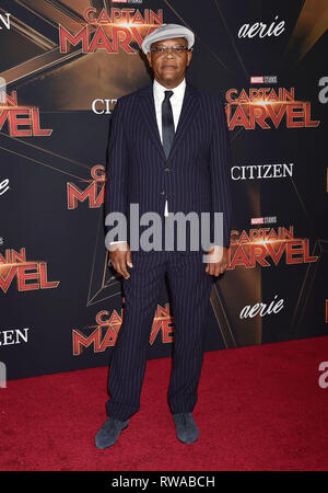 HOLLYWOOD, CA - 04. März: Samuel L. Jackson besucht die Marvel Studios' Captain Marvel' Premiere am El Capitan Theatre am März 04, 2019 in Hollyw Stockfoto