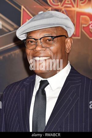 HOLLYWOOD, CA - 04. März: Samuel L. Jackson besucht die Marvel Studios' Captain Marvel' Premiere am El Capitan Theatre am März 04, 2019 in Hollyw Stockfoto