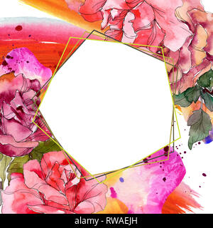 Rosa Blumen botanischen Blume. Wild Federblatt wildflower isoliert. Aquarell Hintergrund Abbildung. Aquarell Zeichnung mode Aquarelle Stockfoto