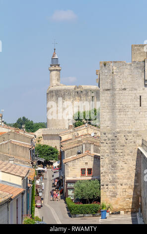 Hohe Betrachtungswinkel und einer Gemeinde namens Aigues-Mortes in Frankreich Stockfoto