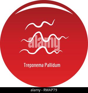 Treponema pallidum-Symbol. Einfache Abbildung von Treponema pallidum Vektor Icon für das Design rot Stock Vektor