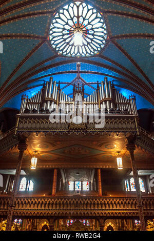 Innenraum der Basilika Notre-Dame (Montreal) Stockfoto