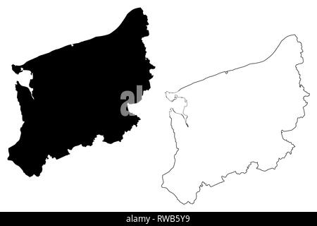 Woiwodschaft Westpommern (Verwaltungsgebiete Polens, Woiwodschaften Polens) Karte Vektor-illustration, kritzeln Skizze Vorpommern Provi Stock Vektor