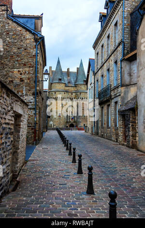 Das Chateau de Vitre, eine mittelalterliche Burg in der Bretagne (Bretagne) Stockfoto