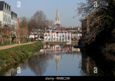 Allgemeine Ansichten des Canal Basin in Chichester, West Sussex, UK. Stockfoto