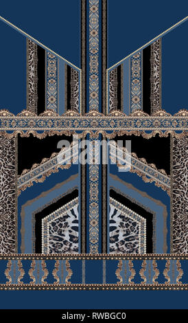 Barock blau schwarz Design Stockfoto