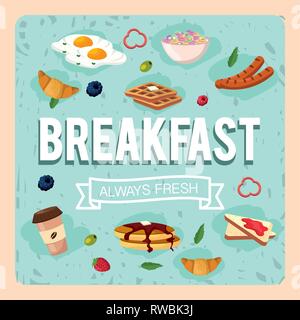 Gesundes Frühstück mit Protein Food eingestellt Stock Vektor