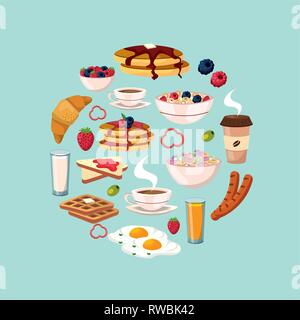 Ein gesundes Frühstück mit Protein Food Ernährung Stock Vektor