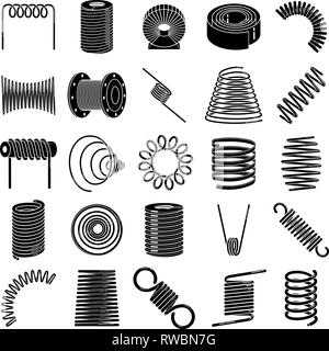 Spule Symbole gesetzt, einfachen Stil Stock Vektor