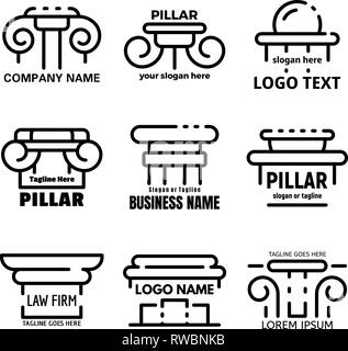 Säule Symbole gesetzt, outline Style Stock Vektor