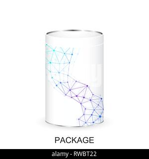 Weiße leere Pappe Kisten Mockup für ein neues Design. Produkt Verpackung 3d realistische isoliert Medizin box Verpackung Vektor-illustration Vorlage Stock Vektor