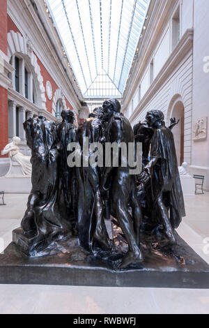 Die Bürger von Calais von Auguste Rodin, Bronze Skulptur, das Metropolitan Museum der Kunst, Manhattan, New York USA Stockfoto