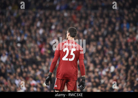 März 5, 2019 - Madrid, Spanien - Thibaut Courtois (Torhüter; Real Madrid) in Aktion während der UEFA Champions League Runde 16 zweite Bein Spiel zwischen Real Madrid und AFC Ajax in Santiago Bernabeu am 5. März 2019 in Madrid, Spanien (Bild: © Jack Abuin/ZUMA Draht) Stockfoto