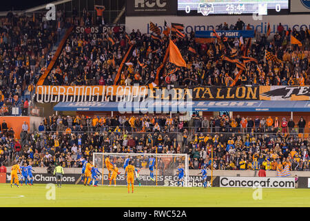 Houston, Texas, USA. 05 Mär, 2019. Februar 26, 2019: Ein allgemeines Publikum Erfassung während der CONCACAF Champions League Viertelfinale Spiel 18 Bein 1 zwischen den UANL Tigres und Houston Dynamo bei BBVA Compass Stadion in Houston, Texas die Kerbe an der Hälfte 0-0 © Maria Lysaker/CSM. Credit: Cal Sport Media/Alamy leben Nachrichten Stockfoto