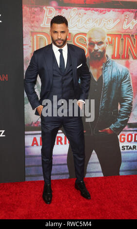 LOS ANGELES, Ca - 5. März: Ricky Whittle, bei der Premiere der Saison STARZ "American Gods" 2 Am Theater im Ace Hotel in Los Angeles, Kalifornien am März 5, 2019. Credit: Faye Sadou/MediaPunch Stockfoto