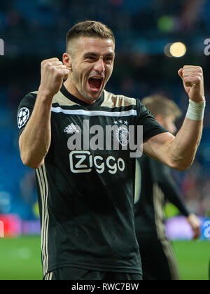 5. März 2019 in Madrid, Spanien Fussball Real Madrid v AFC Ajax Champions League 2018-2019 Dusan Tadic von Ajax Stockfoto