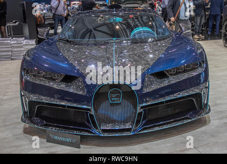 Genf, Schweiz. 6. März, 2019. Die mansory Bugatti Veyron präsentiert auf der 89. Internationalen Automobilsalon in Genf. Quelle: Eric Dubost/Alamy leben Nachrichten Stockfoto