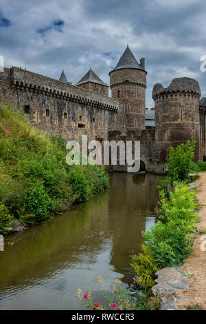 Schloss von Fougères, Bretagne, Frankreich Stockfoto