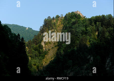 Gotische Cetatea Poenari Poenari (Schloss) in Poenari, Rumänien. 18. Juli 2009, in dem 13. Jahrhundert und wurde im XV Jahrhundert von Vlad the Impaler voivo Stockfoto