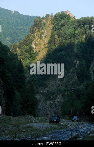 Gotische Cetatea Poenari Poenari (Schloss) in Poenari, Rumänien. 18. Juli 2009, in dem 13. Jahrhundert und wurde im XV Jahrhundert von Vlad the Impaler voivo Stockfoto