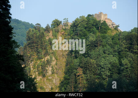 Gotische Cetatea Poenari Poenari (Schloss) in Poenari, Rumänien. 18. Juli 2009, in dem 13. Jahrhundert und wurde im XV Jahrhundert von Vlad the Impaler voivo Stockfoto