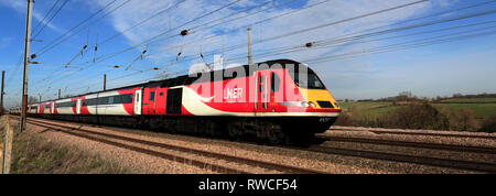 HST 43257 LNER Bahnhof, London und North Eastern Railway, East Coast Main Line Eisenbahn, Grantham, Lincolnshire, England, Großbritannien Stockfoto