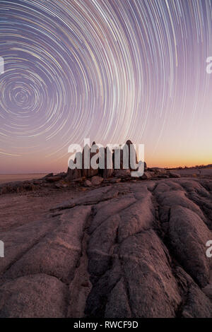 Sternspuren bei Kubu Insel Stockfoto