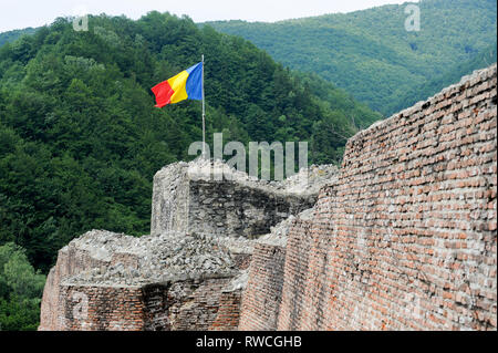 Gotische Cetatea Poenari Poenari (Schloss) in Poenari, Rumänien. 19. Juli 2009, in dem 13. Jahrhundert und wurde im XV Jahrhundert von Vlad the Impaler voivo Stockfoto