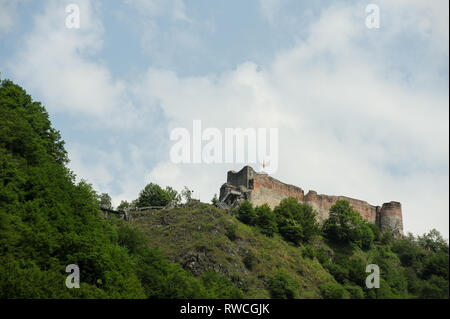 Gotische Cetatea Poenari Poenari (Schloss) in Poenari, Rumänien. 19. Juli 2009, in dem 13. Jahrhundert und wurde im XV Jahrhundert von Vlad the Impaler voivo Stockfoto